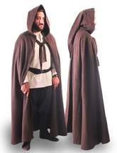 LORD WOOL Unisex Brown Cloak - Medieval Viking Hooded Cloak and Capes for Women and Men